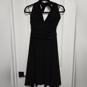 White House Black Market Halter Neck Black Dress